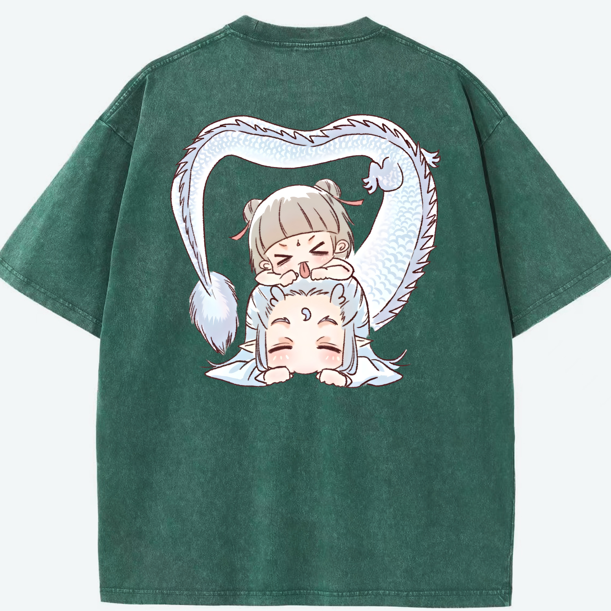（画像用） Ne Zha 2 ナタ 魔童の大暴れ 綿100% ヴィンテージ風 半袖Tシャツ（背面プリント）